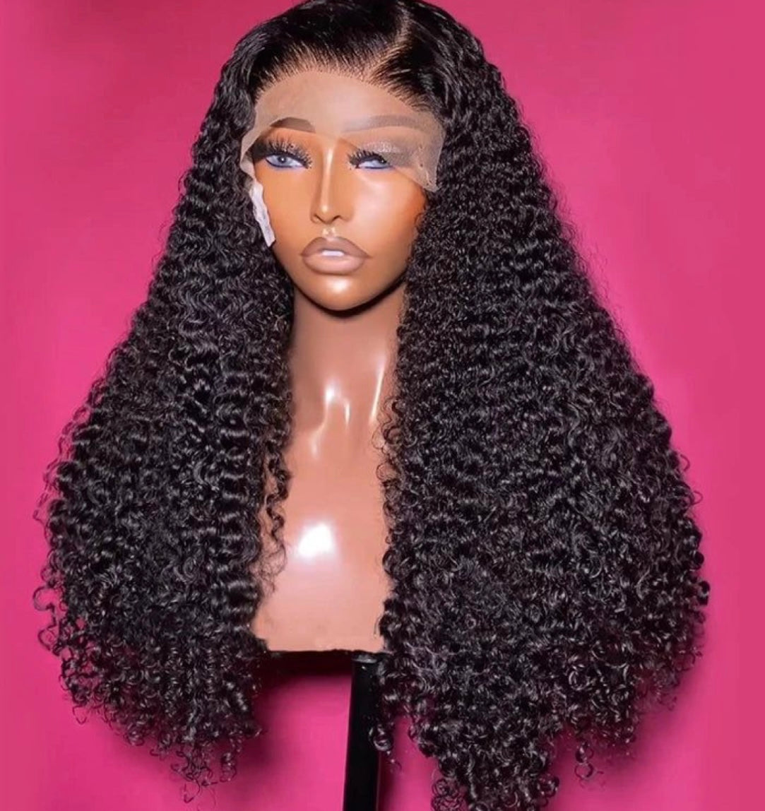 👩🦱 Kinky Curl Wig – 100% Human Hair, 26 inch, lace 9x6 frontal